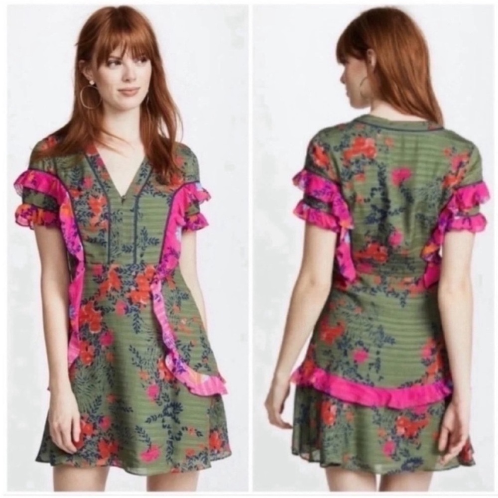 Tanya Taylor Falling Floral Rhett Mini Dress - Picture 2 of 10
